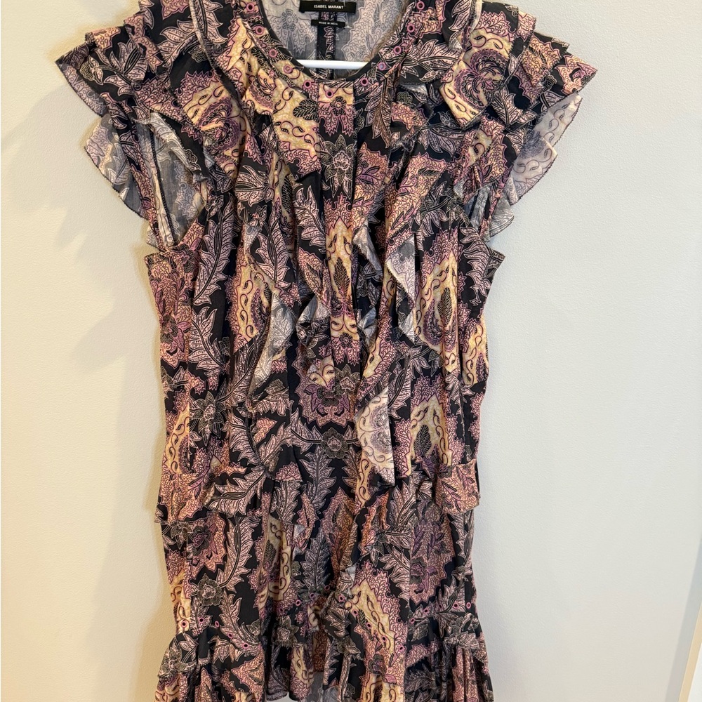 Isabel Marant Pink and Purple Patterned Top